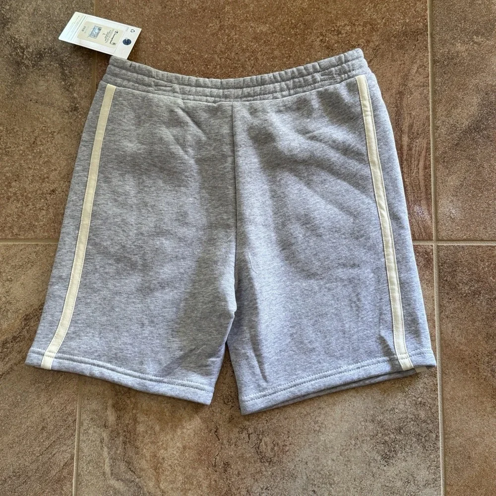 Champion Boys Fleece Olympics Athletic Shorts Grey Champion Logo - L (14/16) NWT